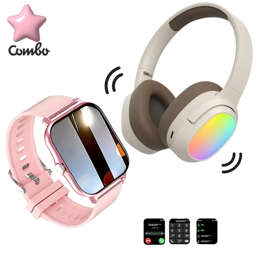 Diadema lelisu cafe + smartwatch rosa
