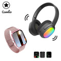 Diadema Lelisu negro LED + smartwatch Rosa