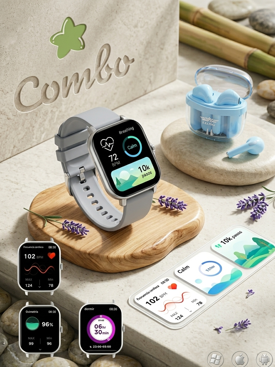 Combo Smartwatch + Lelisu Buds (Azules)